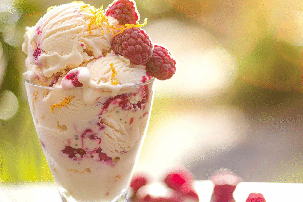 cottage cheese ice cream served in a glass