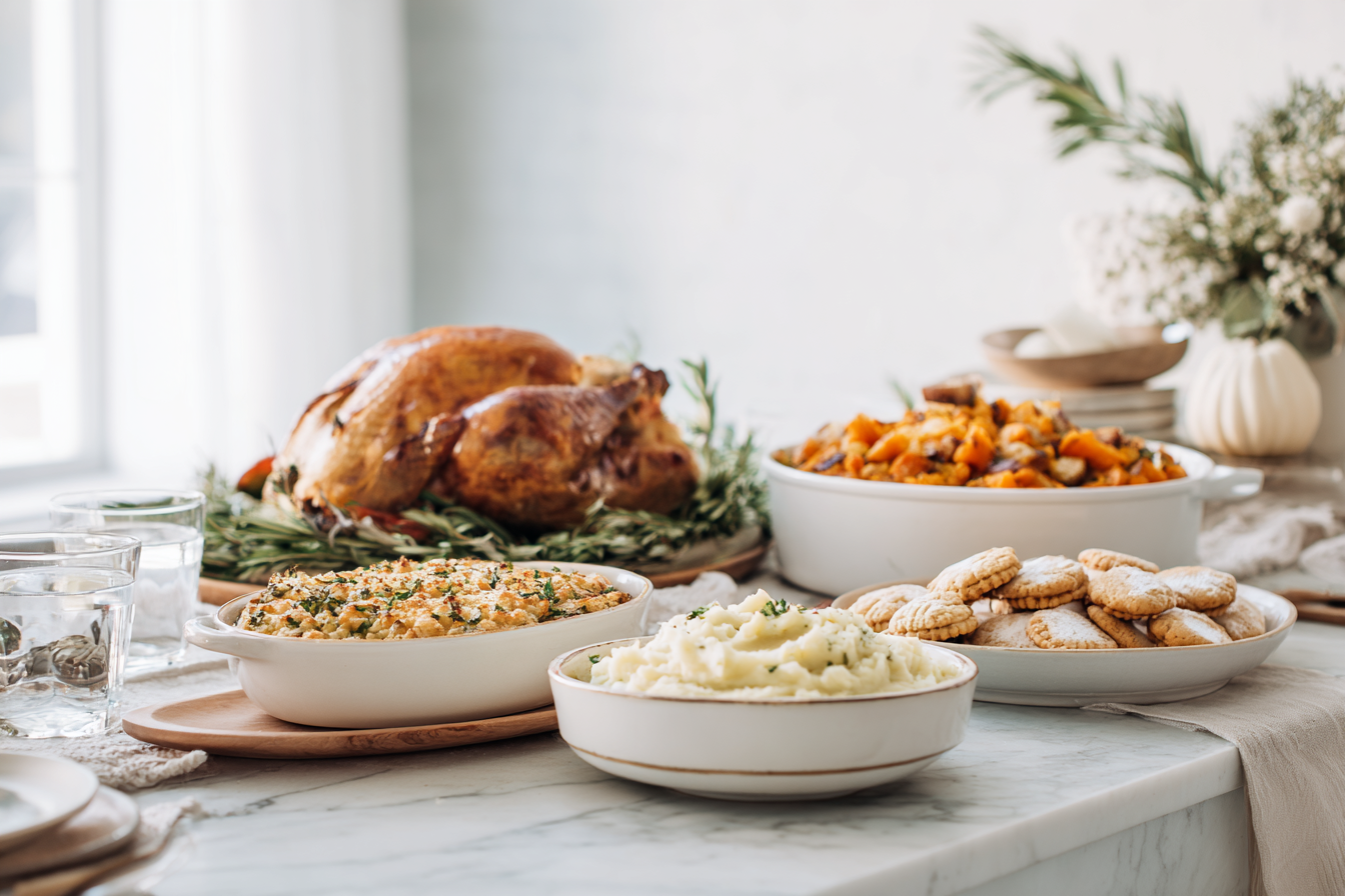 Thanksgiving table spread