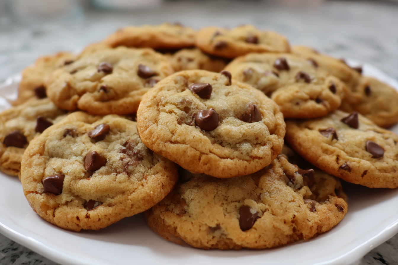 Close-up of brown butter chocolate chip cookies