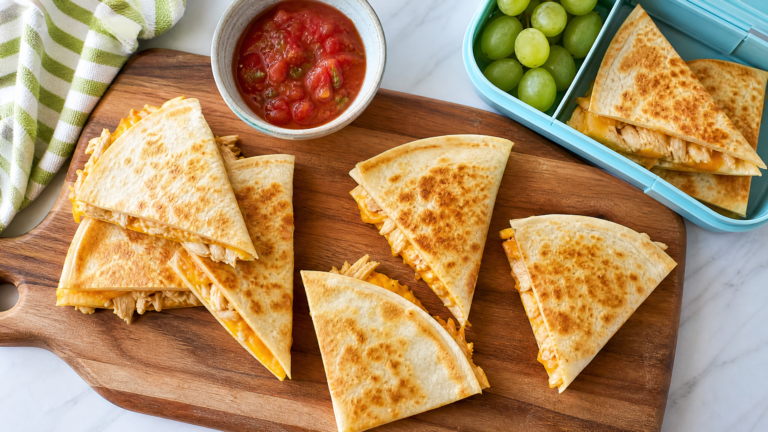 Chicken & Cheese Quesadilla Triangles – Freezer-Friendly